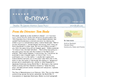 Dnesho eNews, February 2014 (ddr-densho-431-90)