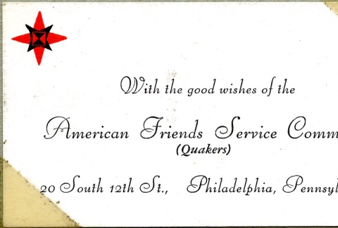 Card from the American Friends Service Committee (ddr-manz-4-14)