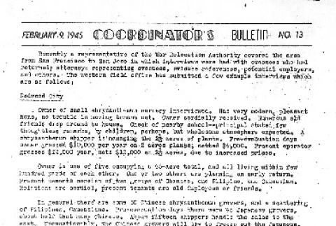 Heart Mountain Coordinator's Bulletin No. 13 (February 9, 1945) (ddr-densho-97-558)