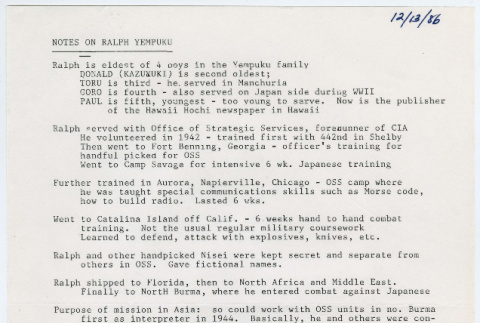 Notes on Ralph Yempuku (ddr-densho-1007-985)