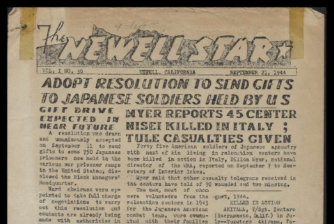 Newell star, vo. 1, no. 30 (September 21, 1944) (ddr-csujad-55-1971)