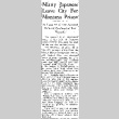 Many Japanese Leave City for Montana Prison. At Least 80 of 119 Arrested Belived Confined at Fort Missoula. (December 29, 1941) (ddr-densho-56-564)