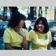 Josephine Lam and Wendy Hanamura wearing Lake Sequoia Retreat shirts (ddr-densho-336-1030)