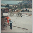 Chester and Agnes Sakura by antique wagons (ddr-densho-523-462)