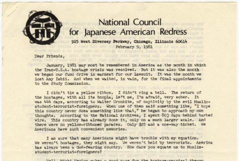 National Council for Japanese American Redress Newsletter (ddr-densho-352-99)