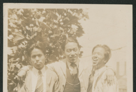 3 men together outside (ddr-densho-378-817)