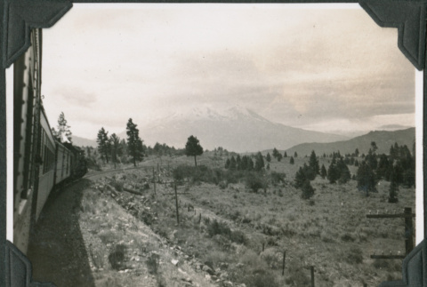 View of Mt. Shasta from the train (ddr-ajah-2-272)