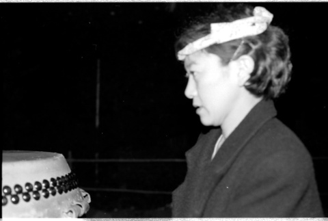 Chizuko with drum (ddr-densho-1007-1229)