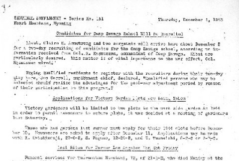 Heart Mountain Sentinel Supplement Series 151 (December 2, 1943) (ddr-densho-97-373)