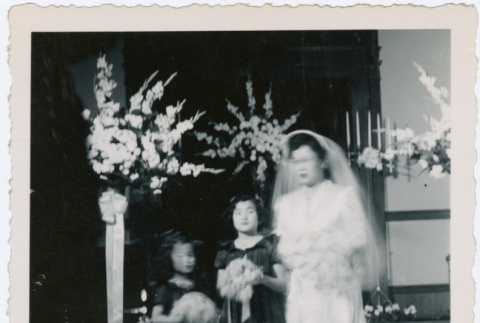 Japanese American bride and bridesmaids (ddr-densho-26-122)