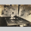 Ryushi Kawabata in his studio (ddr-njpa-4-549)