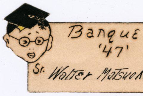 Walter Matsuoka's banquet name card (ddr-densho-390-52)