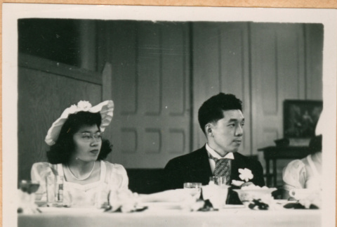 Martha Nozawa and Taro Katayama seated at head table (ddr-densho-410-495)