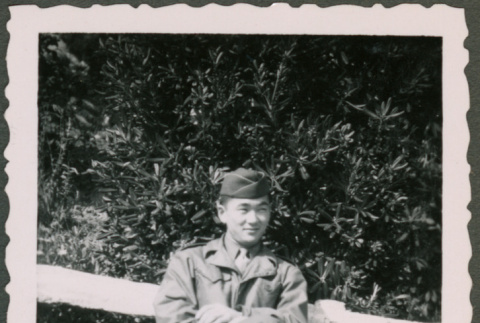 Soldier Sitting with Crossed Legs (ddr-densho-368-572)