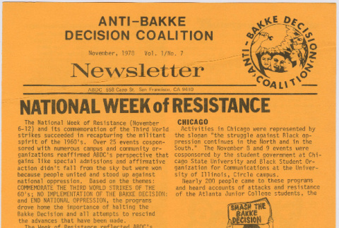 Anti-Bakke Decision Coalition Newsletter Vol. 1, No. 7 (ddr-densho-444-51)