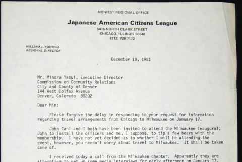 Letter to Minoru Yasui from Bill Yoshino (ddr-chijacl-1-513)