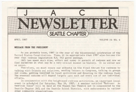 Seattle Chapter, JACL Reporter, Vol. 24, No. 4, April 1987 (ddr-sjacl-1-362)