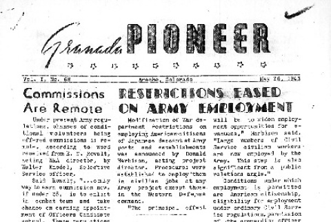 Granada Pioneer Vol. I No. 68 (May 26, 1943) (ddr-densho-147-69)