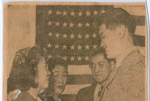 Clipping of Yoriko Shimasaki, Katherine Kageyama, Paul Natsuki and Saburo Kitagawa (ddr-densho-539-80)