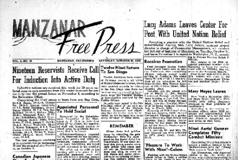 Manzanar Free Press Vol. 6 No. 36 (October 28, 1944) (ddr-densho-125-284)