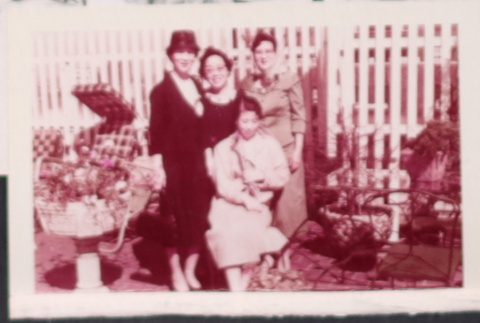 Four women posing outside (ddr-densho-534-92)