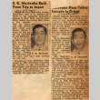 Two articles with photos regarding New York Japanese Consulate employee (ddr-njpa-4-786)