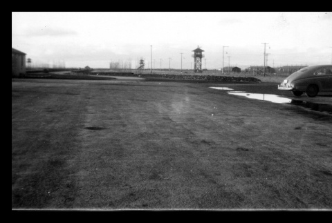 Watch towers and barbed wire fence in Tule Lake (ddr-csujad-55-2227)