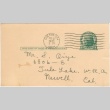 Postcard sent to Shigenori Oiye in Tule Lake (ddr-densho-350-25)