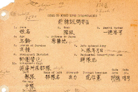 MIS Guide to Front Line Interrogation (ddr-densho-563-11)