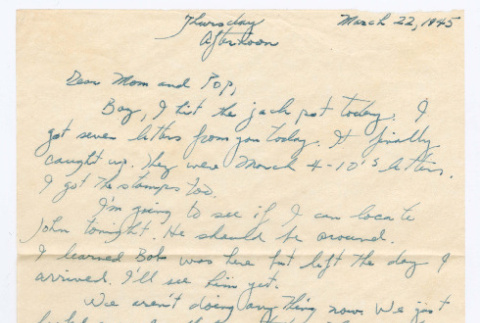 Letter from Tadashi Ishida to Mr. & Mrs. Y Ishida (ddr-densho-535-154)