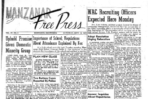 Manzanar Free Press Vol. IV No. 6 (September 25, 1943) (ddr-densho-125-170)