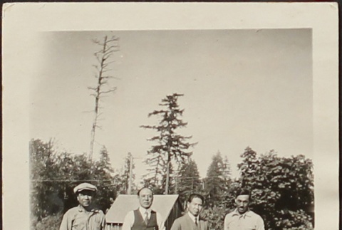 Four Issei men in Parkdale, Oregon (ddr-densho-259-28)