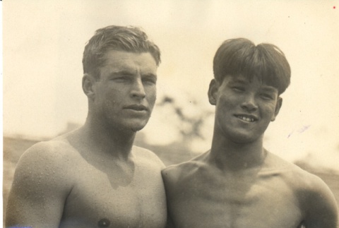 Two swimmers posing for a photograph (ddr-njpa-4-2790)