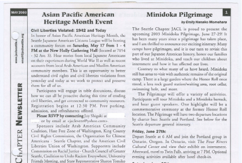 Seattle Chapter, JACL Reporter, Vol. 40, No. 4, May 2003 (ddr-sjacl-1-558)