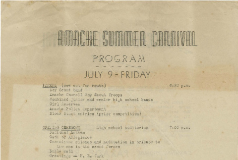 Amache summer carnival program (ddr-csujad-7-18)