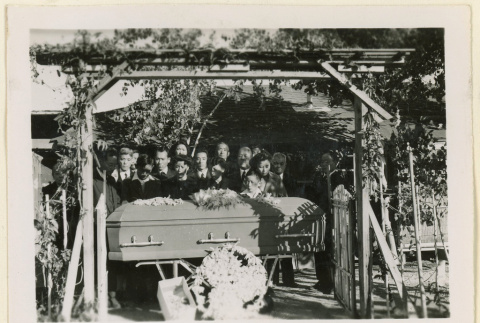 Mourners at Mrs. Nakata's funeral (ddr-densho-37-1291)
