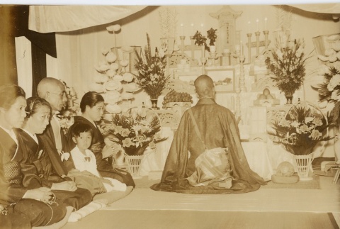 Men, women, and children at a Buddhist [?] ceremony (ddr-njpa-6-41)