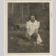 Rose Yamada with a dog (ddr-densho-432-94)