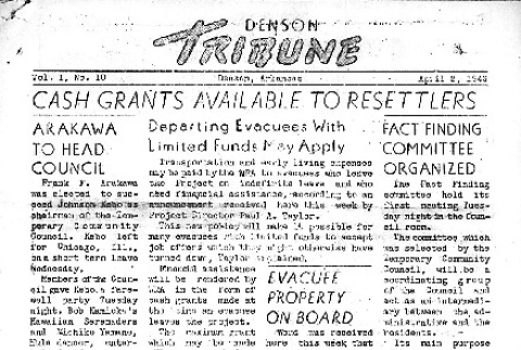 Denson Tribune Vol. I No. 10 (April 2, 1943) (ddr-densho-144-51)