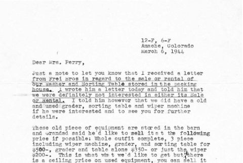 Letter from Kazuo Ito to Lea Perry, March 6, 1944 (ddr-csujad-56-71)