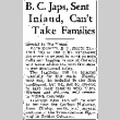 B.C. Japs, Sent Inland, Can't Take Families (March 23, 1942) (ddr-densho-56-707)