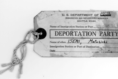 Deportation tag (ddr-densho-25-32)