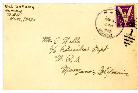 Letter from Satoru Sakuma to Harry Bentley Wells, March 3, 1942 (ddr-csujad-48-55)
