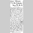 Japs' Return To Be Orderly, Says W.R.A. (December 19, 1944) (ddr-densho-56-1085)