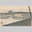 Drawing of the latrine and barracks at Tanforan Assembly Center (ddr-densho-392-6)