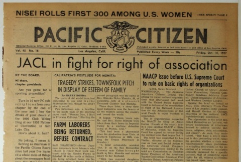 Pacific Citizen, Vol. 45, No. 16 (October 18, 1957) (ddr-pc-29-42)