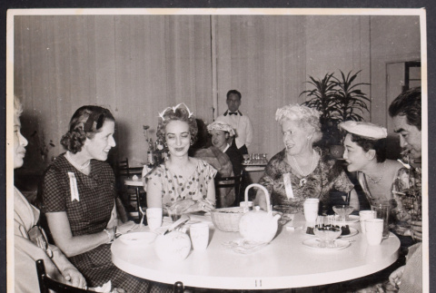 Four women at luncheon (ddr-densho-534-90)