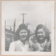 Two women standing in front of a fence (ddr-manz-10-35)