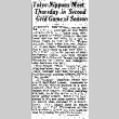 Taiyo-Nippons Meet Thursday in Second Grid Game of Season (November 27, 1928) (ddr-densho-56-411)