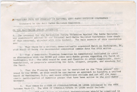 Resolutions form the February 19 National Anti-Bakke decision conference (ddr-densho-444-54)